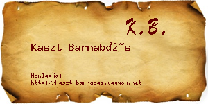 Kaszt Barnabás névjegykártya