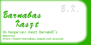 barnabas kaszt business card